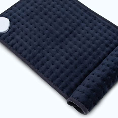 Electric Heating Pad for Back Neck Shoulders -Extra Large [12"x24"] - Auto Shut Off - Heat Pad with Moist & Dry Heat Therapy Options - Hot Heated Pad (12x24 inch Navy Blue)