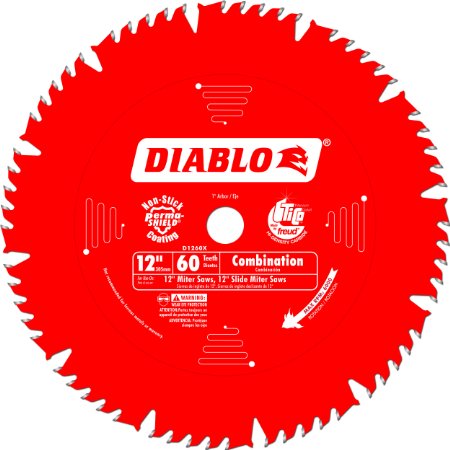 Diablo D1260X 12-Inch by 60t 1in Arbor Combination Saw Blade