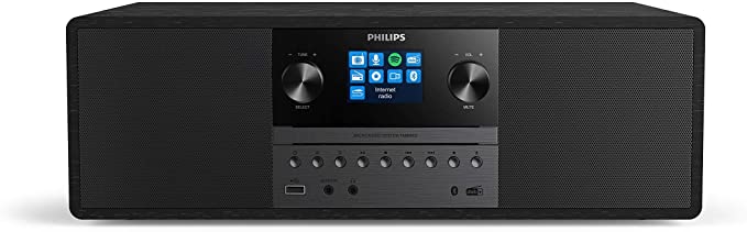 Philips Audio M6805/10 Micro Music System with Bluetooth (Hifi System, Internet Radio DAB /FM, USB, Spotify Connect, CD, MP3-CD, 50 W, All-In-One Micro System, Digital Sound Control) – 2020/2021 Model