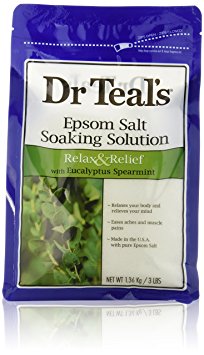 Dr. Teal's Epsom Salt Soaking Solution with Eucalyptus Spearmint, 48 Ounce