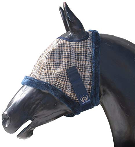 Kensington Fly Mask with Fleece Trim for Horses mdash Protects Face and Eyes From Flies and UV Rays While Allowing Full Visibility mdash Breathable and Non Heat Transferring Makes it Perfect Year Round