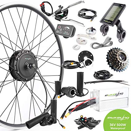 EBIKELING 36V 500W 700C 26" Geared Front Rear Waterproof Electric Bicycle Conversion Kit
