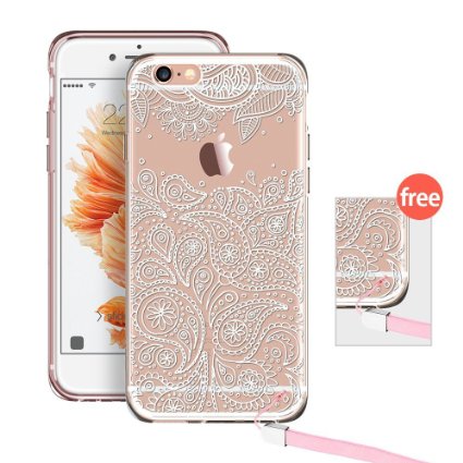 iPhone 6s Case, ESR iPhone 6 Hybrid Case [Shock Absorbing] TPU Bumper  [Scratch Resistant] Hard Back Cover Clear with Design Protective Case for iPhone 6s / 6 (Grenache Paisley)