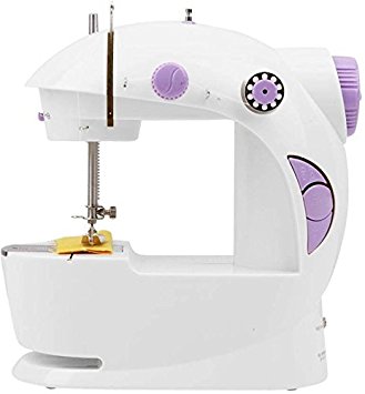Vmoni White And Purple Sewing Machine Mini 2-Speed Double Thread, Double Speed, Portable Sewing Machine With Light and Cutter