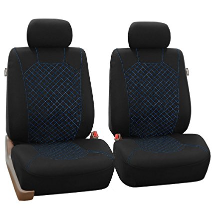 FH GROUP FH-FB066102 Ornate Diamond Stitching Car Seat Covers Blue / Black Color- Fit Most Car, Truck, Suv, or Van