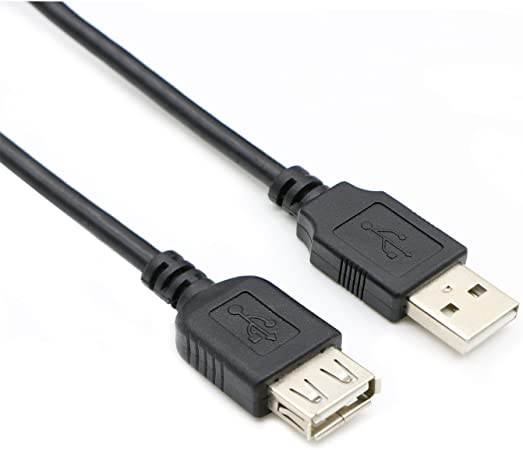 Pasow USB 2.0 Type A Male to Type A Female Extension Cable AM to AF Cord Black (3Feet/1M)