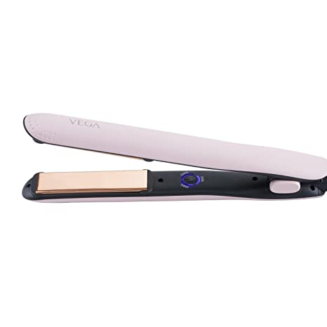 VEGA Go Glam Hair Straightener with Titanium Plates & 3 Temperature Settings, Pink, (VHSH-32)