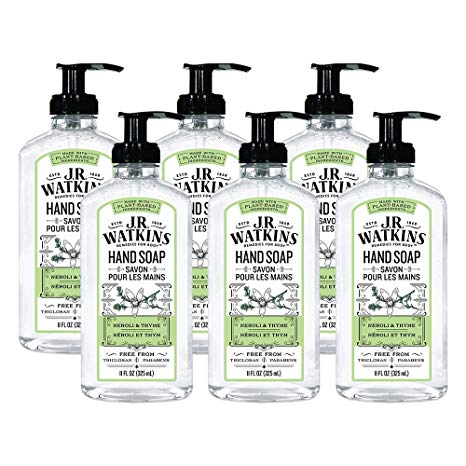 JR Watkins Gel Hand Soap, Neroli & Thyme, 6 Pack, Scented Liquid Hand Wash for Bathroom or  Kitchen, USA Made and Cruelty Free, 11 fl oz