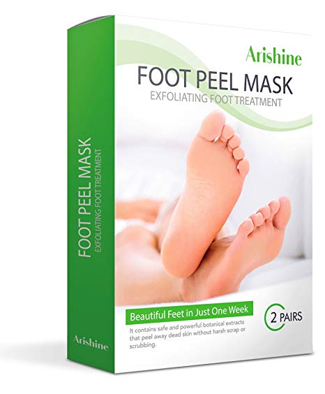 Flax USA Exfoliating Foot Peel Mask, Soft & Smooth Feet, Peeling Away Rough Dead Skin & Calluses in 1-2 Weeks, Repairing Exfoliant Treatment by Arishine