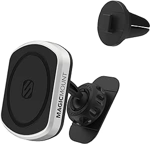 Scosche MP2DVM MagicMount Pro2 Magnetic Cell Phone Holder, Adhesive Car Dashboard Mount with Removable Vent Clip, Hands-Free Phone Stand Compatible with MagSafe iPhone 15/14/13/12/Pro/Max/Plus/Mini