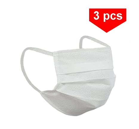 Karabar 3 x Washable Face Masks - MADE IN EUROPE - UK Stock Fast Delivery - Ear Loop Reusable Covering Non Medical Protection Mouth Cover Mask Supplied in Sealed Bag, White
