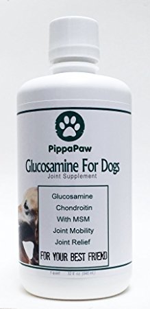 PippaPaw Liquid Glucosamine Joint Supplement includes Chondroitin and Msm for Dogs