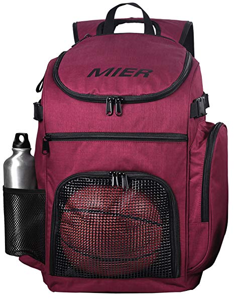 MIER Basketball Backpack Large Sports Bag for Men Women with Laptop Compartment, Best for Soccer, Volleyball, Swim, Gym, Travel, 40L