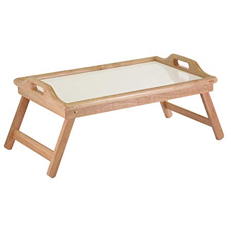 Winsome Wood Breakfast Bed Tray with Handle Foldable Legs