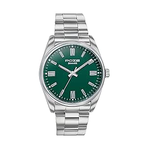 Sonata Poze Quartz Analog Green Dial Metal Strap Watch for Men-SP70033SM01W