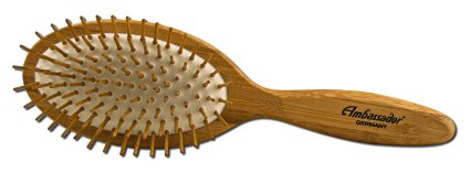 Ambassador Hairbrush, Ashwood Large Oval, Wood Pins, 1 Hairbrush