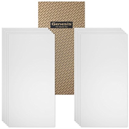 Genesis - Smooth Pro White 2x4 Ceiling Tiles 5 mm thick (carton of 10) - These 2’x4’ Drop Ceiling Tiles are Water Proof and Won’t Break - Fast and Easy Installation (2' x 4' Tile)