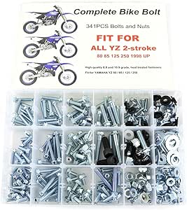 Xitomer 341 PCS Plastics Engine Body Frame Exhaust Bolts Kit Fit for YZ 80 85 125 250 WR200 WR250 WR250F WR250R WR250X WR400F WR426F WR450, Bolts Kit