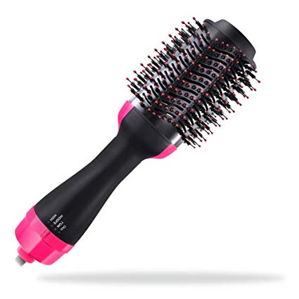 Hair Dryer Brush,One Step Hair Dryer & Styler Volumizer 3 In 1 Negative Ions Straightening Hot Air Brush Get Salon Blowout At Home (Pink)