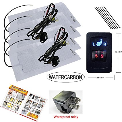 Water Carbon Premium Heated Seat Kits for Two Seats, 5 Dial Setting Kit for Two Seats