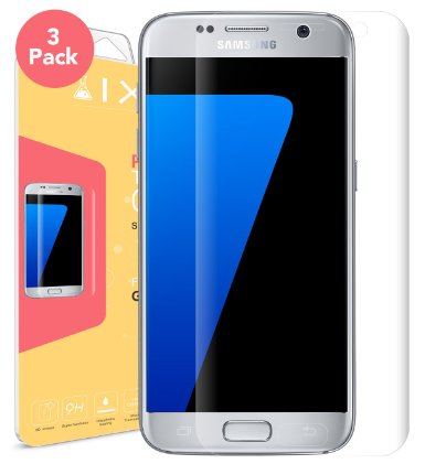 Galaxy S7 Screen Protector – [3-PACK] [FULL COVERAGE], Ixir Film Screen Protector {Full HD} for Samsung Galaxy S7 Precision Fit - High Resolution - Super Touch Sensitivity - Easy Removal No Residue