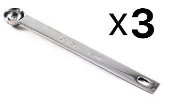 RSVP Measuring Spoons- 1/8 Teaspoon Stainless Steel Single Spice Spoon (3-Pack)