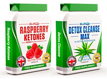 RASPBERRY KETONES x60   COLON CLEANSE x60 - Max Strength Fat Burners and Colon Cleanse DETOX Capsules - Slimming Diet Pills | Suppress Appetite, Boost Metabolism and Increase Energy for Weight Loss