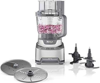 Ninja NF701 Professional XL Food Processor, 1200 Peak-Wattage with Auto-iQ settings for chopping, slicing/shredding, dough making and pureeing. 12-Cup Processor Bowl & XL Feed Chute, Silver