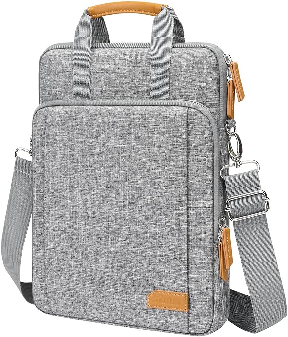 MOSISO 360 Protective Laptop Bag, 15.6 inch Vertical Computer Bag Compatible with MacBook Pro 16 inch, HP, Dell, Lenovo, Asus Notebook with Shoulder Strap & Front Raised & Vertical Pockets, Gray