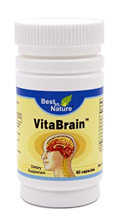 VitaBrain (60Caps) - New 60 Capsules Value Pack! Natural Brain Health Formula. Brain Supplement for Focus, Memory, Mental Performance. Create by Best in Nature