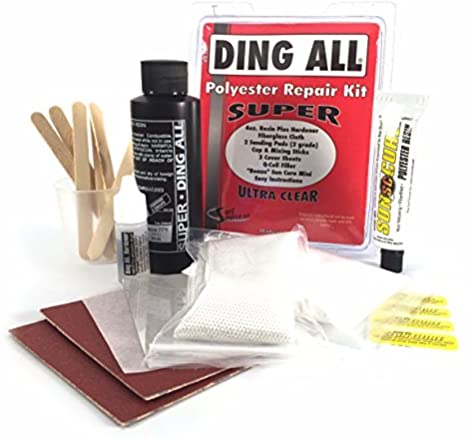 Ding ALL 4 Oz All Super Polyester Repair Kit for Medium to Large Sized Polyester Surfboards Repairs