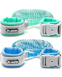 Dr.meter Anti Lost Wrist Link, 2 Pack Toddler Safety Leash with Key Lock, Reflective Child Walking Harness - Dual 8.2ft Length Kids Leash for Supermarket Mall Airport Park Zoo Crowded Places