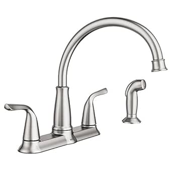 MOEN Brecklyn 2-Handle Standard Kitchen Faucet with Side Sprayer in Spot Resist Stainless