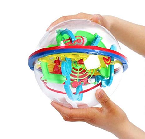 Intellect 3D Maze Ball with 100 Challenging Barriers 3D Labyrinth Ball for Kids 3D Puzzle Toy Magical Maze Ball Brain Teasers Puzzle Ga Best Gift Independent Play for Children 7-15 Years