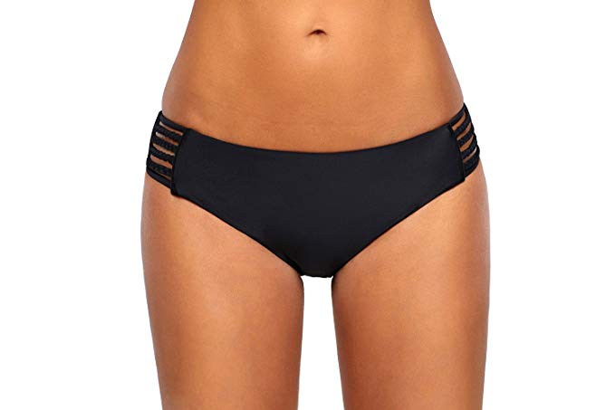 Grace's Secret Women's Sexy Bikini Bottoms Strappy Swim Briefs Solid Shorts Tankini Swimsuit