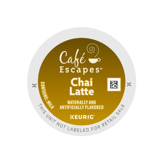 Cafe Escapes Chai Latte Coffee, Keurig K-Cups, 72 Count