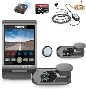 【Bundle: VIOFO A229 Pro 3CH   256GB Card   Remote Control   HK4 Hardwire Kit with 8pcs Fuse Tap】 3 Channel 4K HDR Dash Cam, Dual STARVIS 2 Sensors, 4K 2K 1080P Front Inside and Rear Car Camera