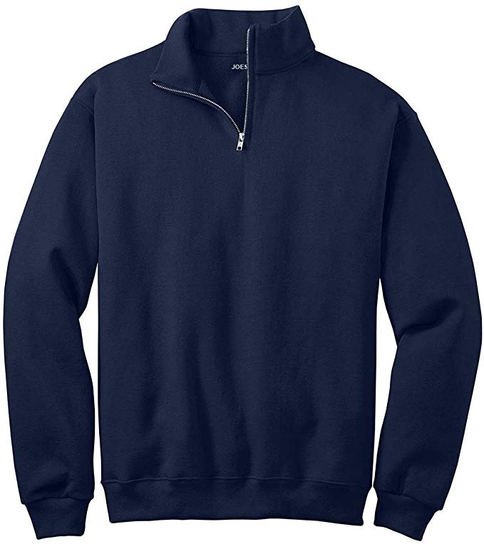 Joe's USA Mens 1/4-Zip Cadet Collar Sweatshirts in Adult Sizes S-3XL