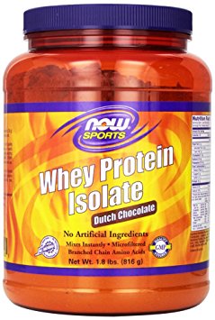 NOW Foods Whey Protein Isolate Dutch Chocolate, 1.8 Pounds