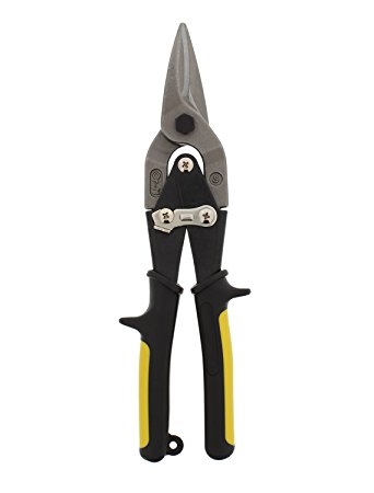 ABN Straight Cut 10” Inch Tin Aviation Snips – Cuts 18-Gauge Steel – Aluminum, Vinyl Siding, Cardboard, Leather, Copper