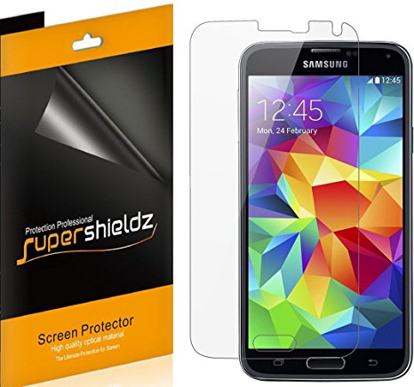 [6-Pack] Supershieldz- High Definition Clear Screen Protector For Samsung Galaxy S5 (AT&T, Sprint, T-Mobile, Verizon, US Cellular, All Carriers) Galaxy S5 Screen protector- Retail Packaging