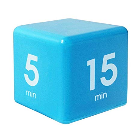 Merssavo Cube Timer,5, 15, 30 and 60 Minutes,for Time Management, Kitchen Timer, Kids Timer, Workout Timer, Blue