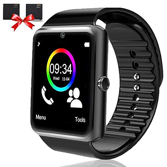 Bluetooth Smart Watch - Smartwatch for Android Phones with SIM Card Slot Camera, Fitness Watch with Sleep Monitor, Pedometer Watch for Men Women Kids Compatible iPhone Samsung LG Huawei HTC Smartphone