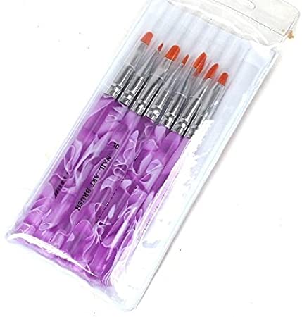 ZXUY 7 X Acrylic Uv Nail False Tips Builder Brush Pen Drawing Brushes Pen Tool Set