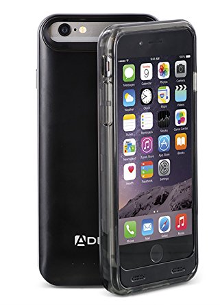 iPhone 6S Plus / 6 Plus Battery Case, Aduro® PowerUp MFI Slim Rechargeable Fuel Jacket Power Bank Case for Apple iPhone 6S Plus / 6 Plus, 4000 mAh Capacity & 76  Hrs Added (Grey)
