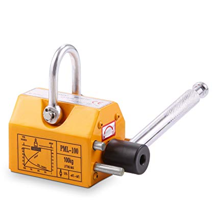 VEVOR Steel Magnetic Lifter 220 LB Metal Lifting Magnet 100 KG Neodymium Magnetic Lift Hoist Shop Crane(100KG)