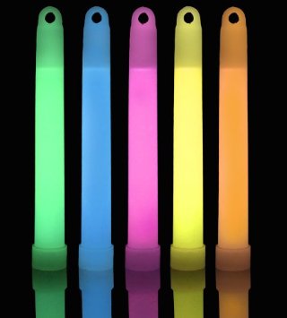 25 Lumistick 6 Premium 15mm Industrial Grade Glowsticks - Assorted Colors
