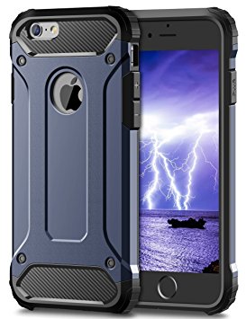iPhone 6S Case, Coolden® Rugged Tough Dual Layer Armor Case iPhone 6 / 6S Protective Case Shockproof Case Cover for iPhone 6/6S - Heavy Duty - Slim Hard Case - iPhone 6S Case Impact Protection (Navy)