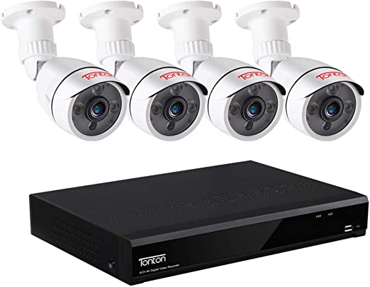【Ultra HD 4K 8MP DVR】Tonton Expandable 5MP Home Security Camera System Wired,8-Channel Ultra HD 4K 8MP DVR Recorder, 4PCS 5MP Outdoor Bullet Cameras,Smart Motion Detection&Alerts,Metal Housing,Easy Remote Access, NO hard drive