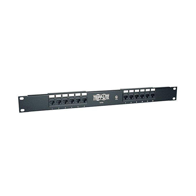 Tripp Lite 12-Port 1U Rackmount Cat5e 110 Patch Panel 568B, RJ45 Ethernet(N052-012)